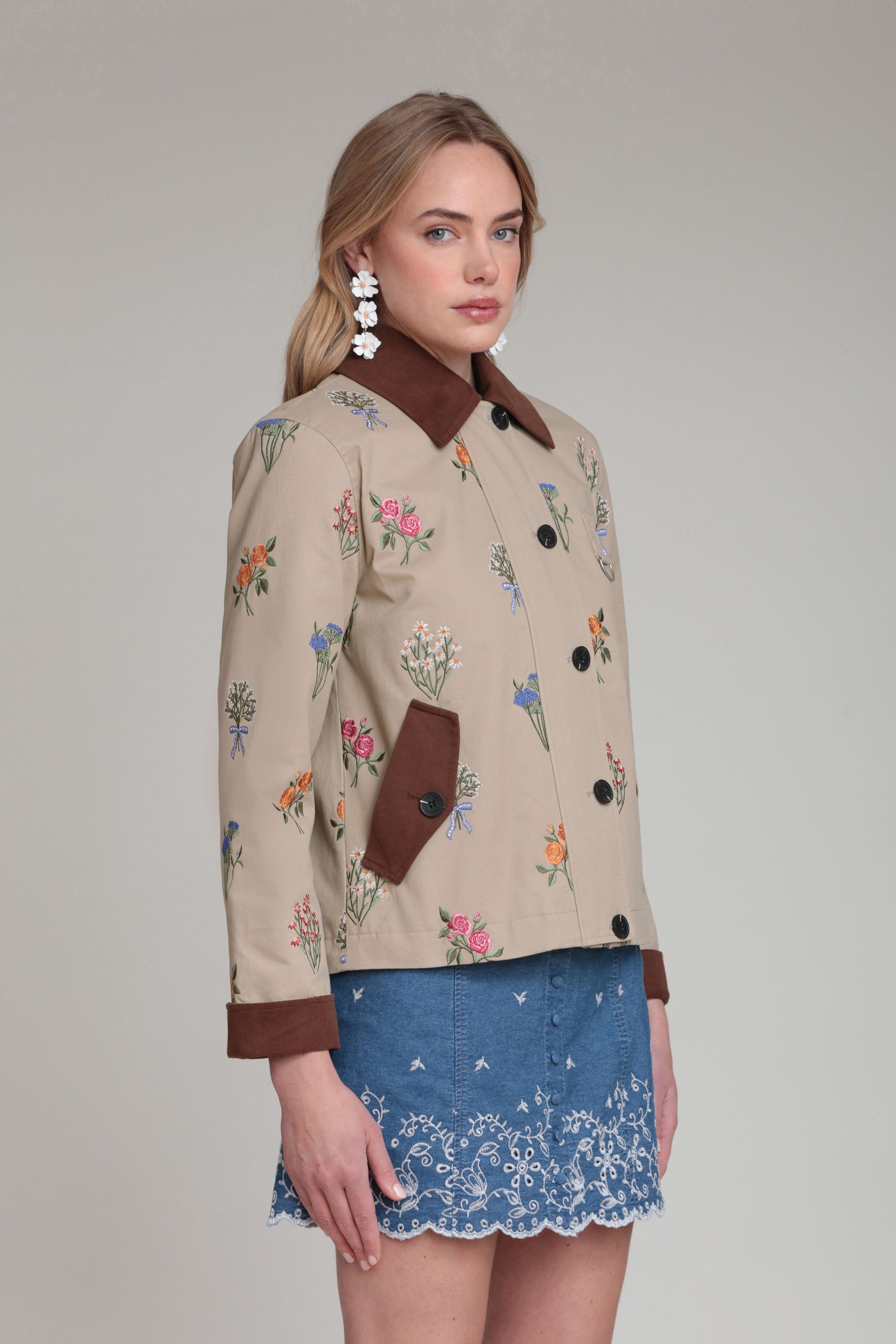 Cotton utility khaki jacket - Shop women's cute coats & jackets by Avec Les Filles