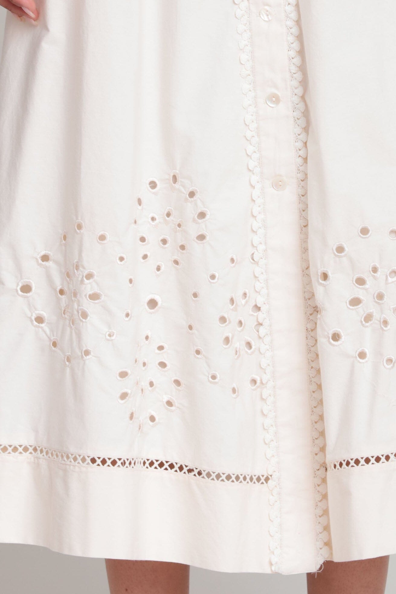 Cotton embroidered white midi skirt - Shop women's cute midi skirts by Avec Les Filles