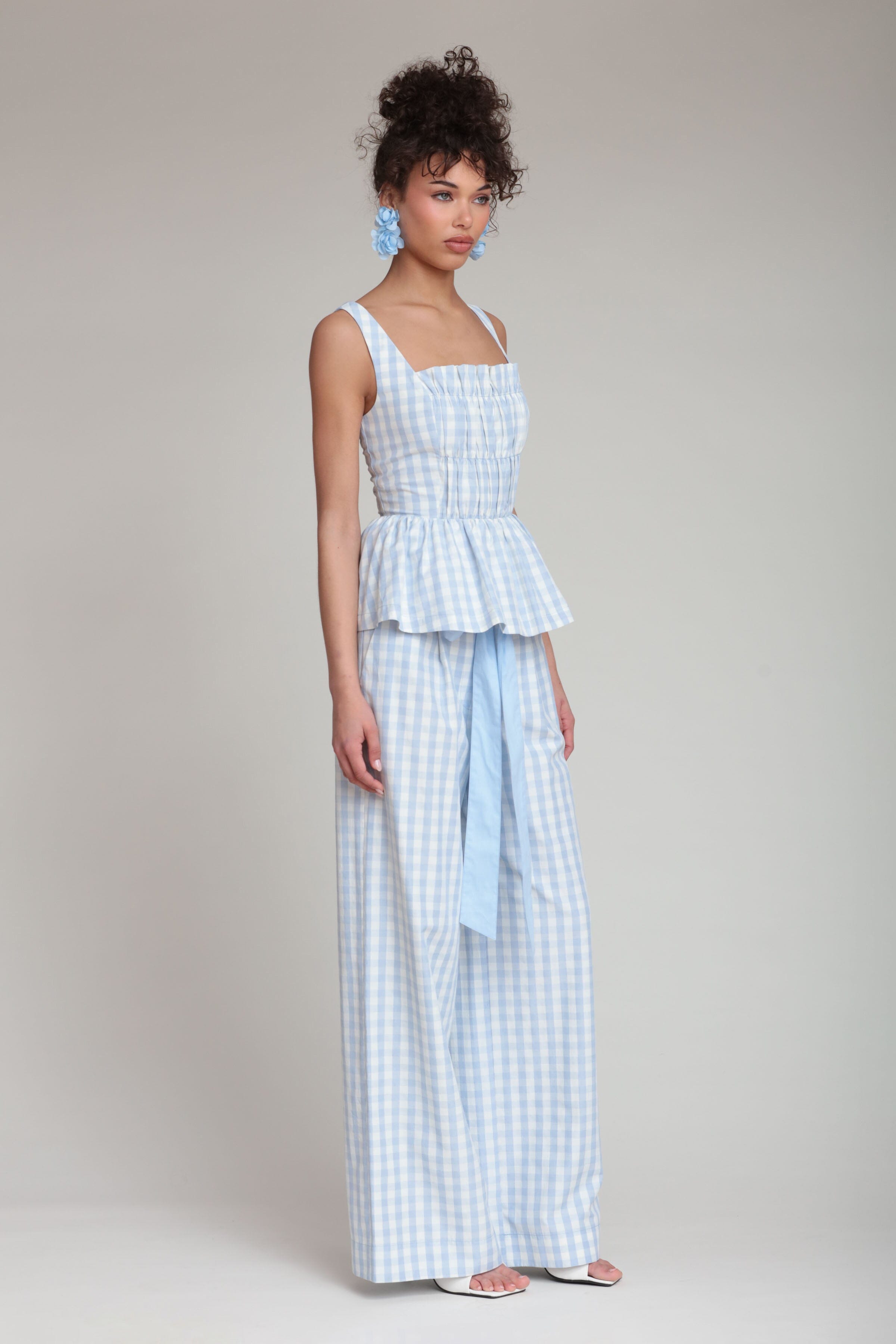 Gingham Peplum Top Shirts & Tops Avec Les Filles 