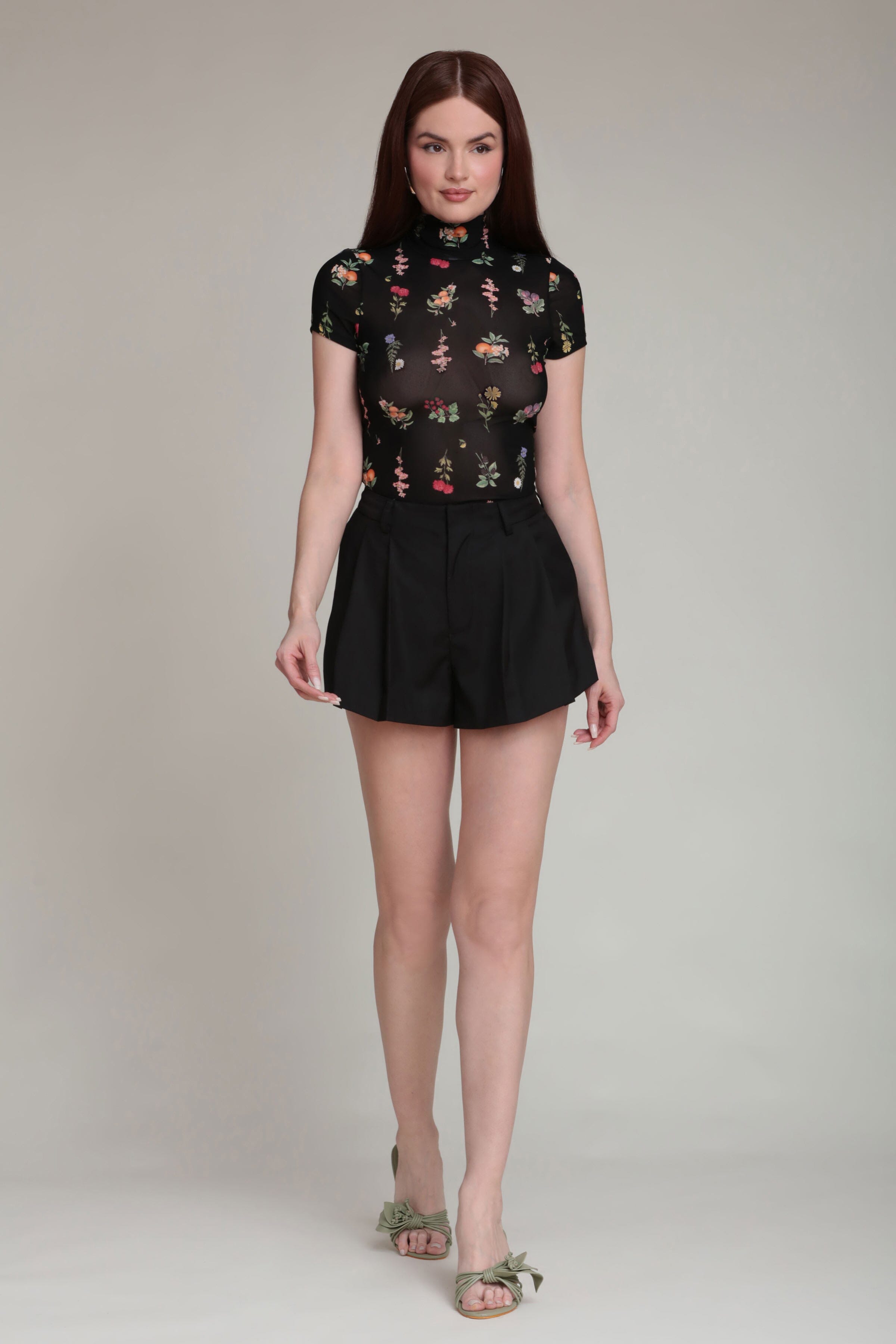 High Rise Pleated Short Shorts Avec Les Filles 