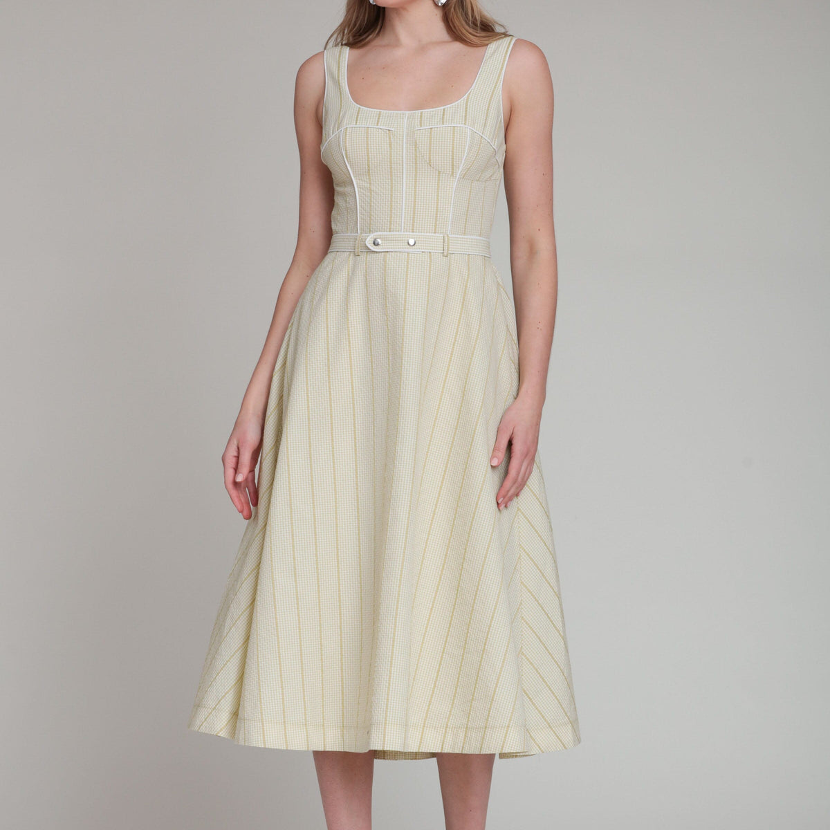 aqua stripe bustier midi dress AQUA Stripe Bustier Midi Dress Navy/white XL