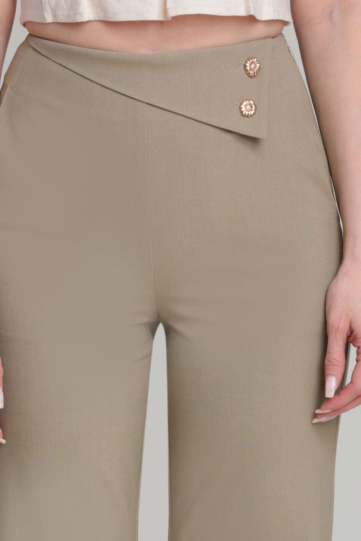 Asymmetric Waist Tailored Flare Pant Pants Avec Les Filles 