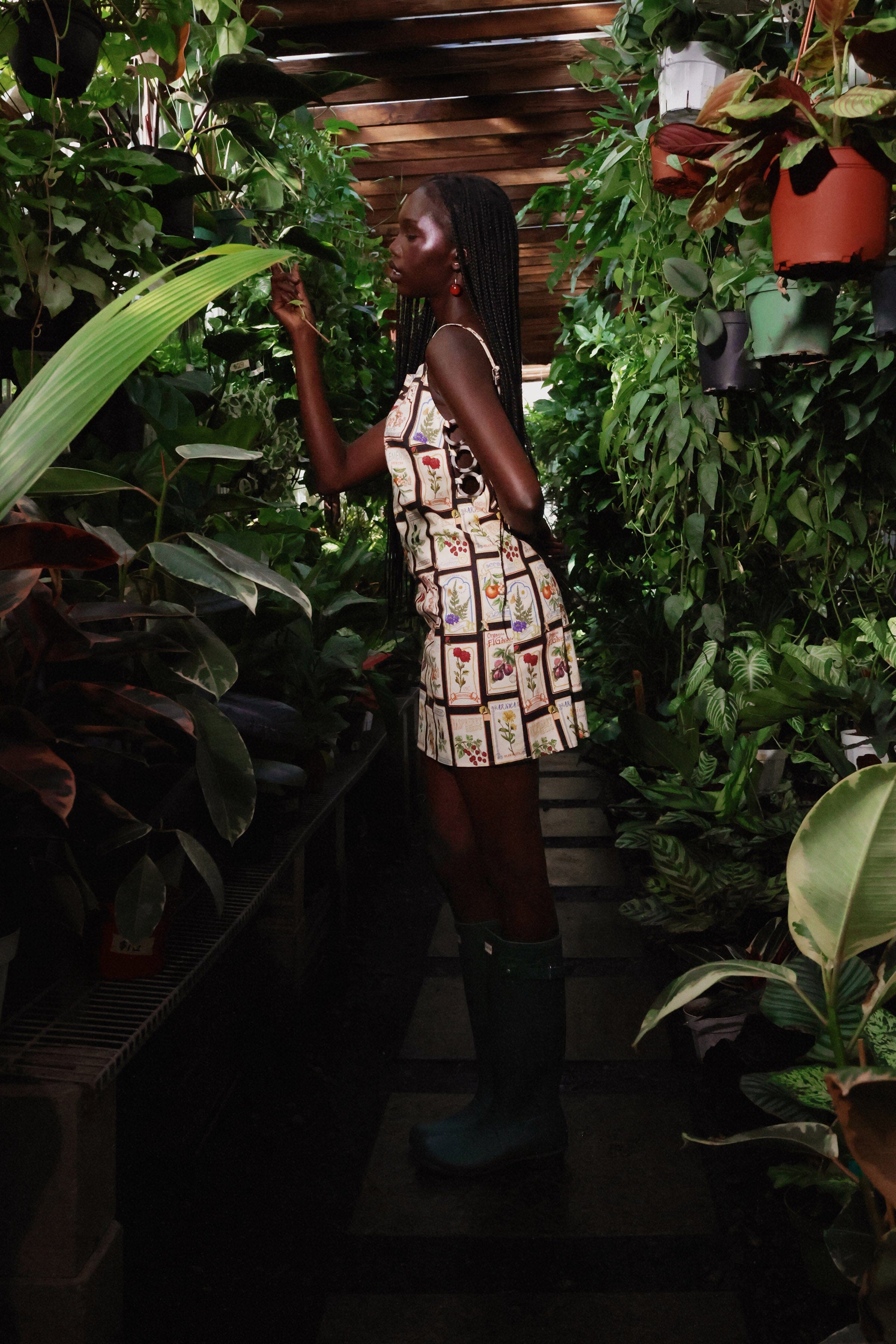 Linen Blend Fruit Floral Mini Shift Dress Dresses Avec Les Filles 