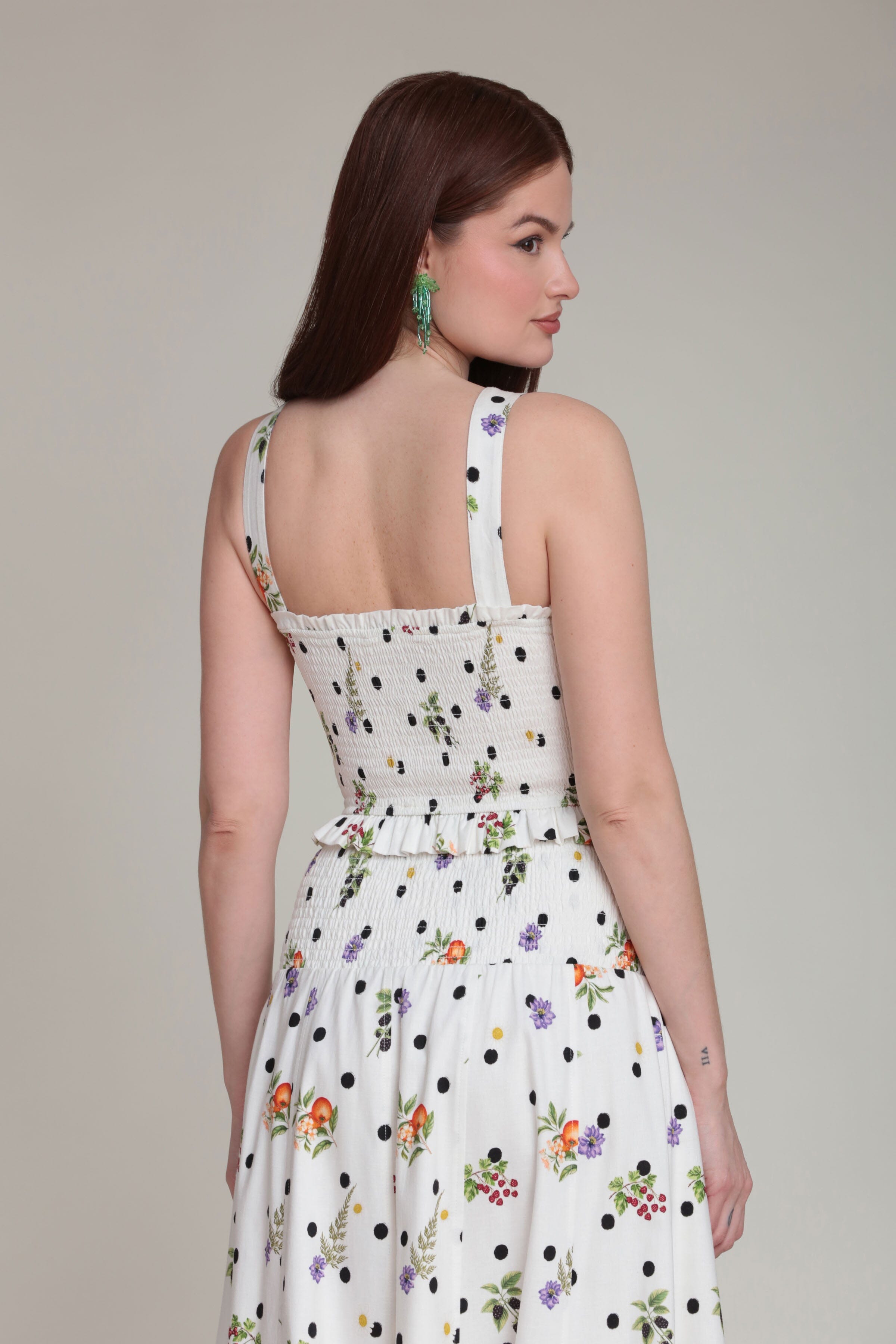 black and white floral polka dot tank top with wide straps - Shop women's cute tank tops by Avec Les Filles