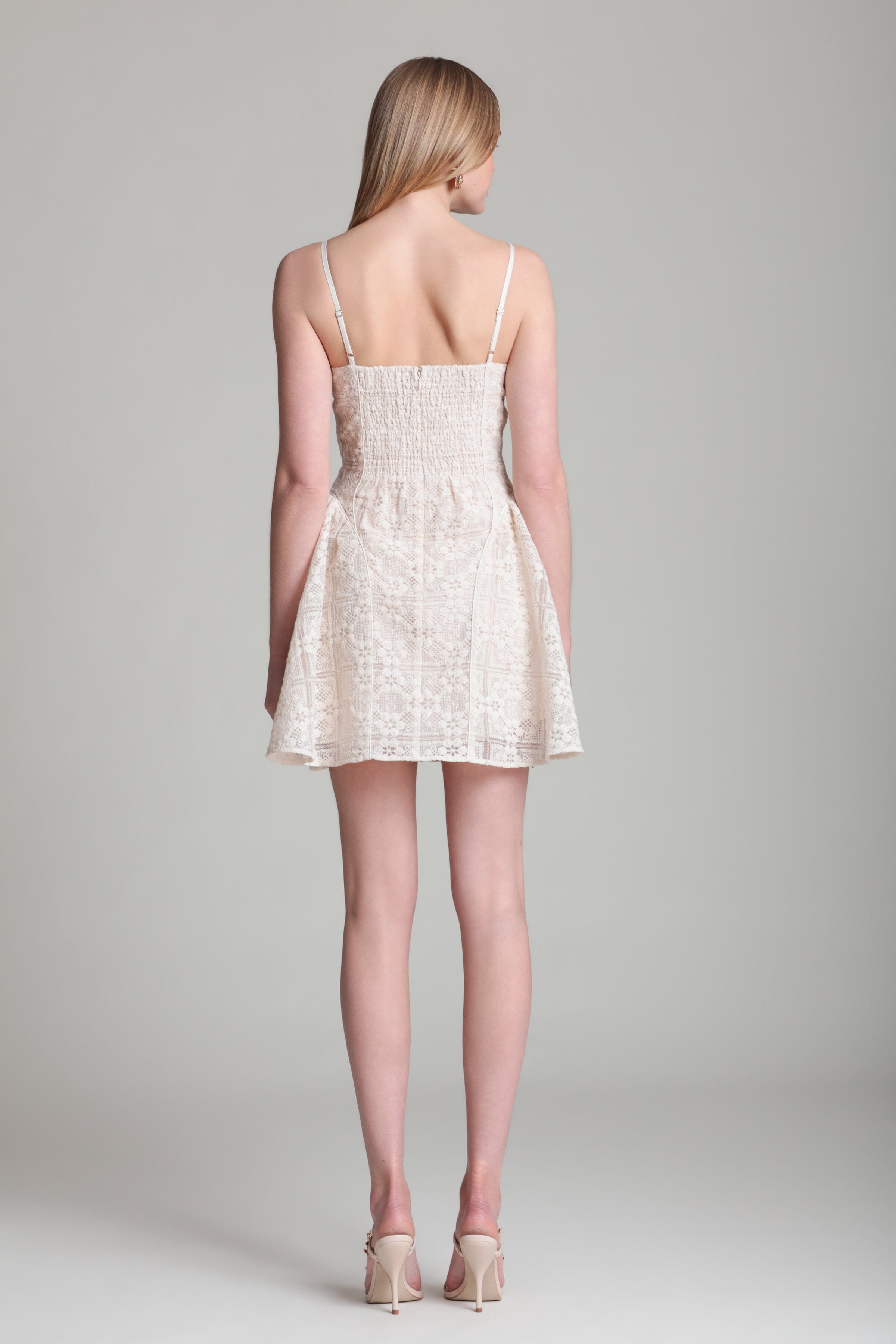 Cream floral embroidered floral dress mini. Shop women's cute embroidered mini dresses by Avec Les Filles.