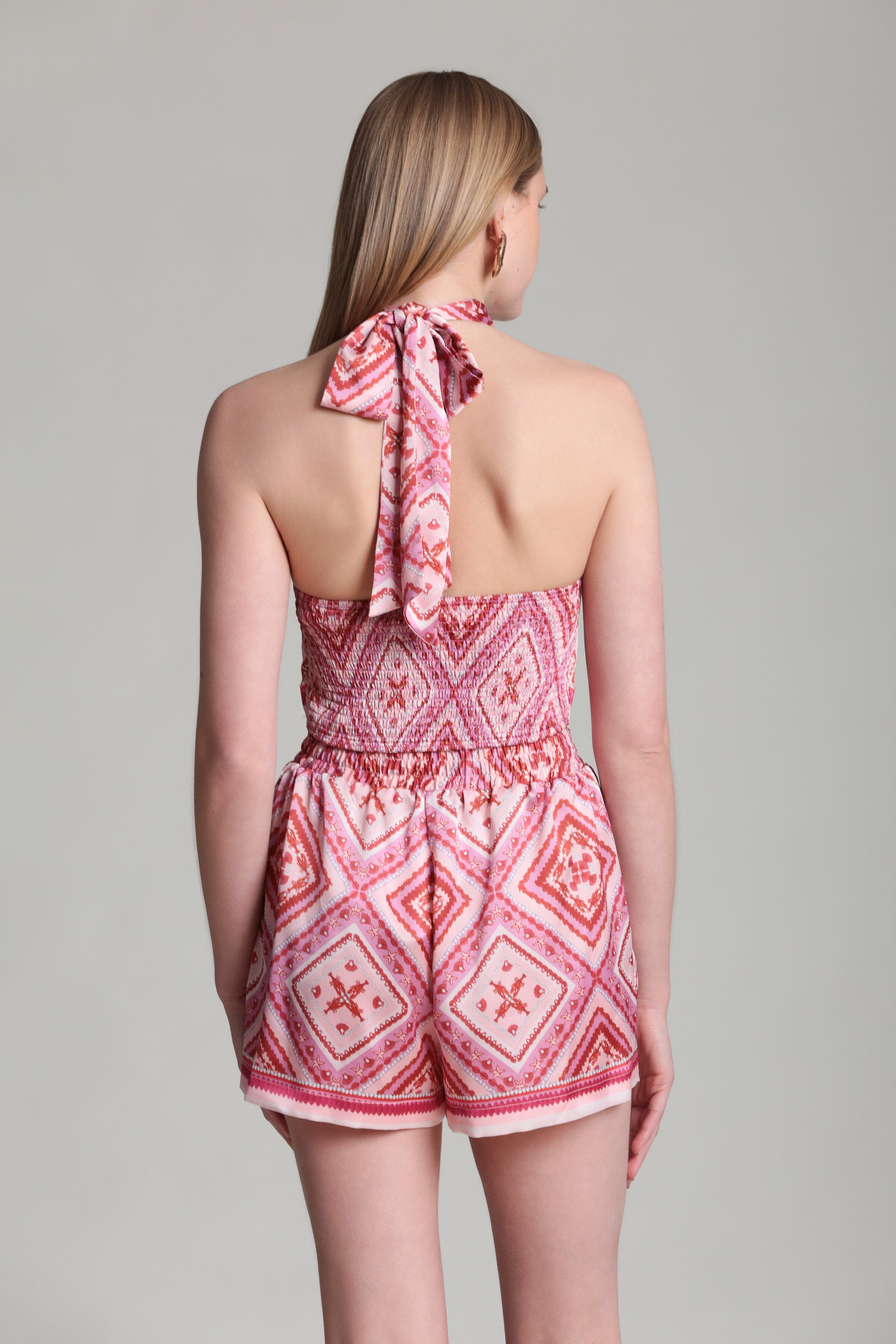 Lobster pearl sleeveless red high neck halter top with adjustable tie - Shop women's halter tops by Avec Les Filles