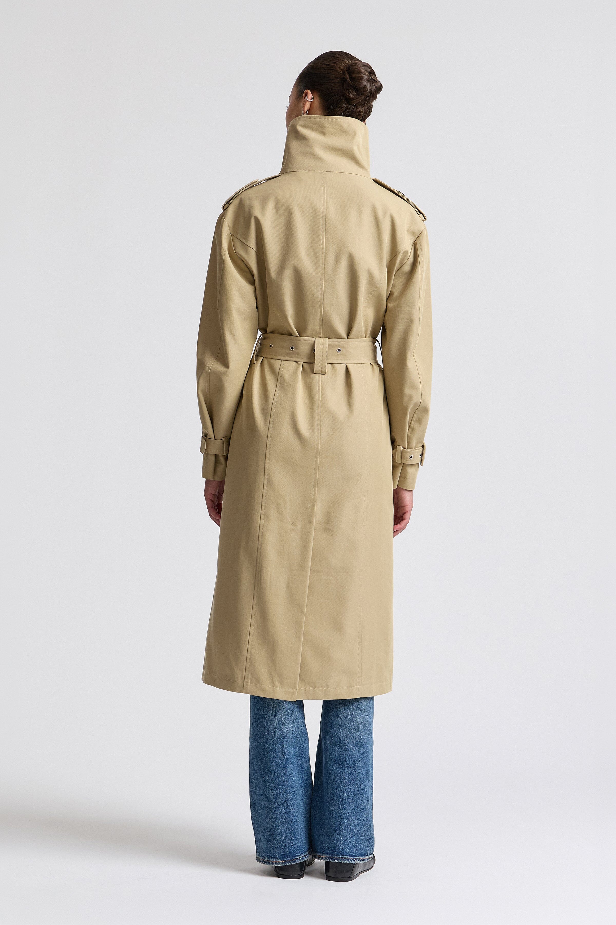 Belted long beige trench coat in a cotton blend - Shop women's trench coats by Avec Les Filles