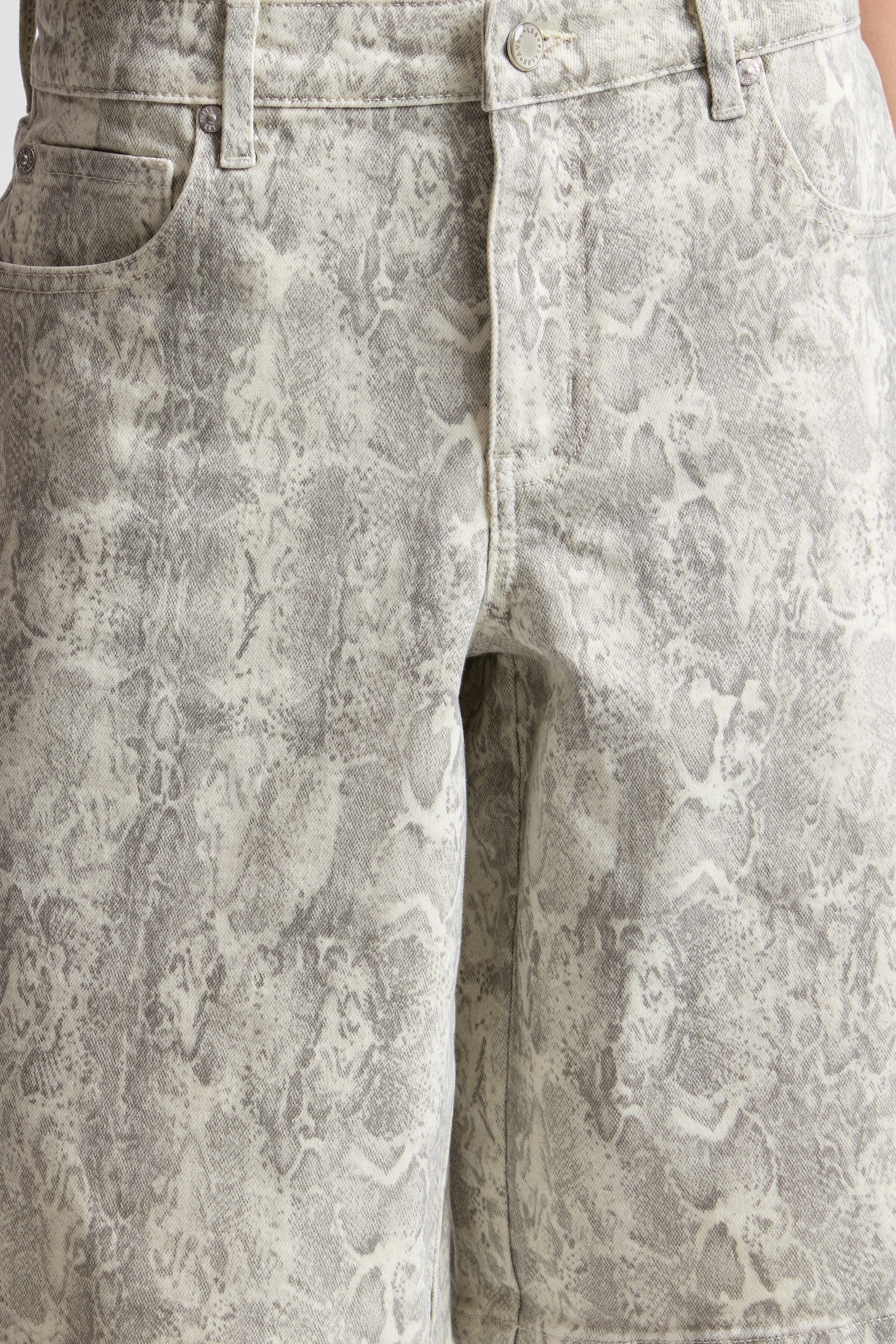 Snake print shorts​ with side pockets. Shop designer women's cute shorts by Avec Les Filles.