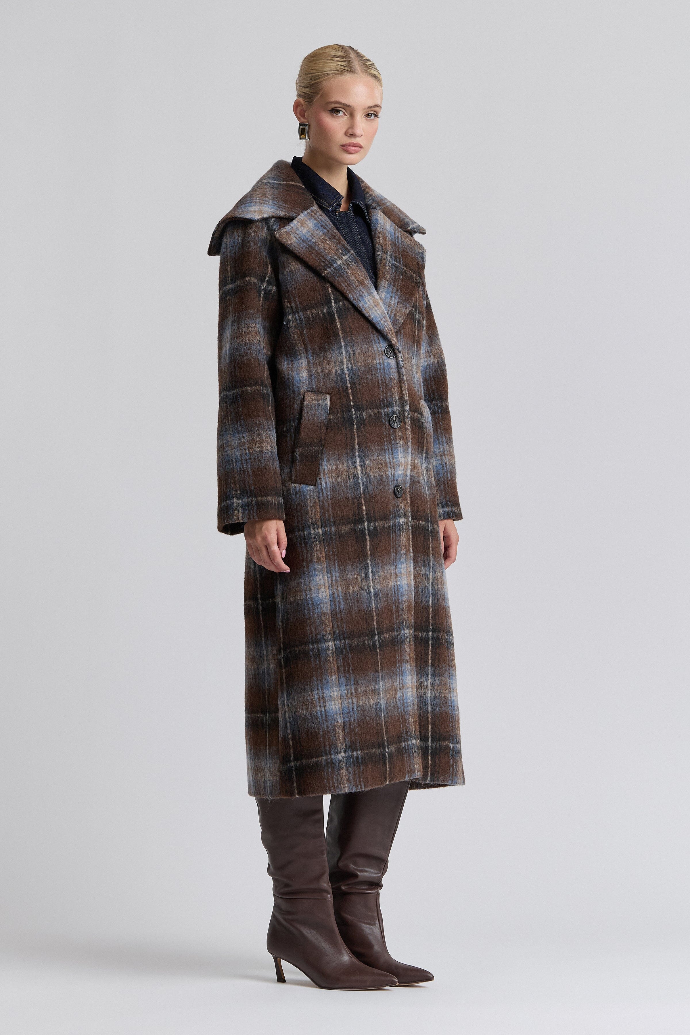 Plaid Sailor Collar Coat Coats & Jackets Avec Les Filles 