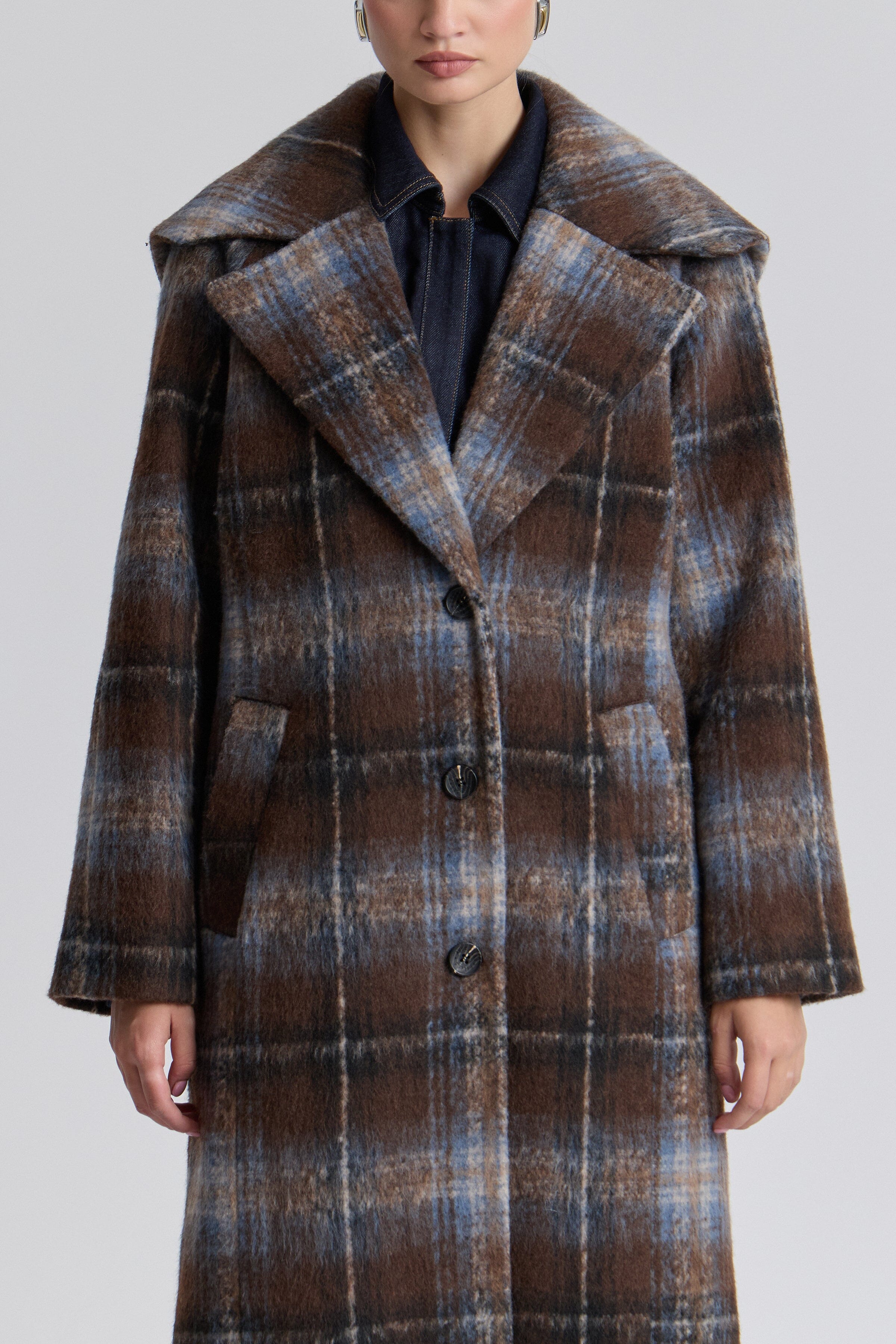 Plaid Sailor Collar Coat Coats & Jackets Avec Les Filles 