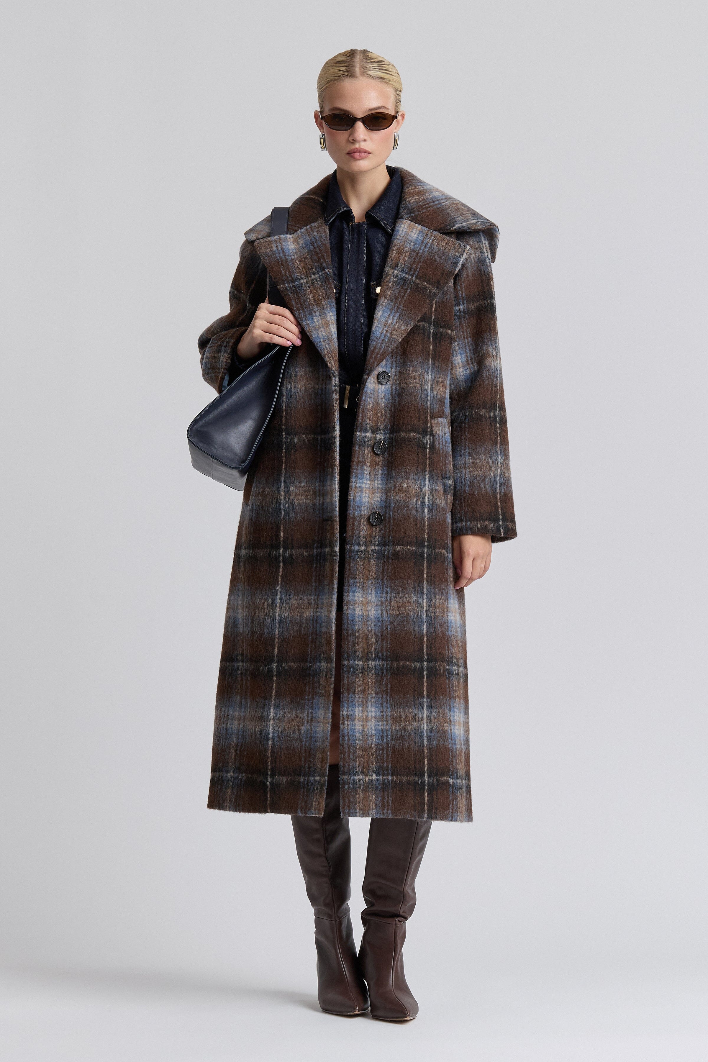 Plaid Sailor Collar Coat Coats & Jackets Avec Les Filles 