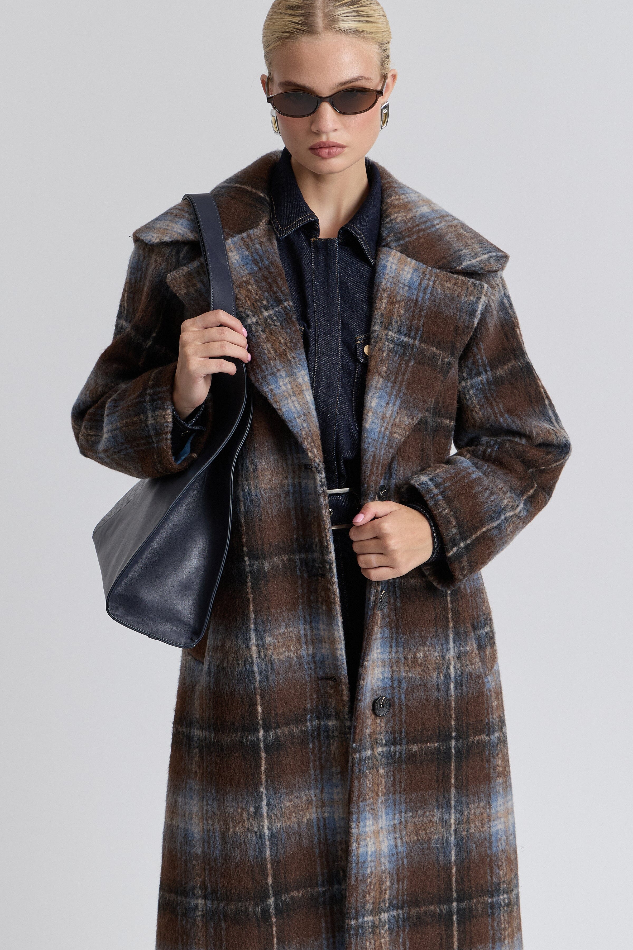 Plaid Sailor Collar Coat Coats & Jackets Avec Les Filles 