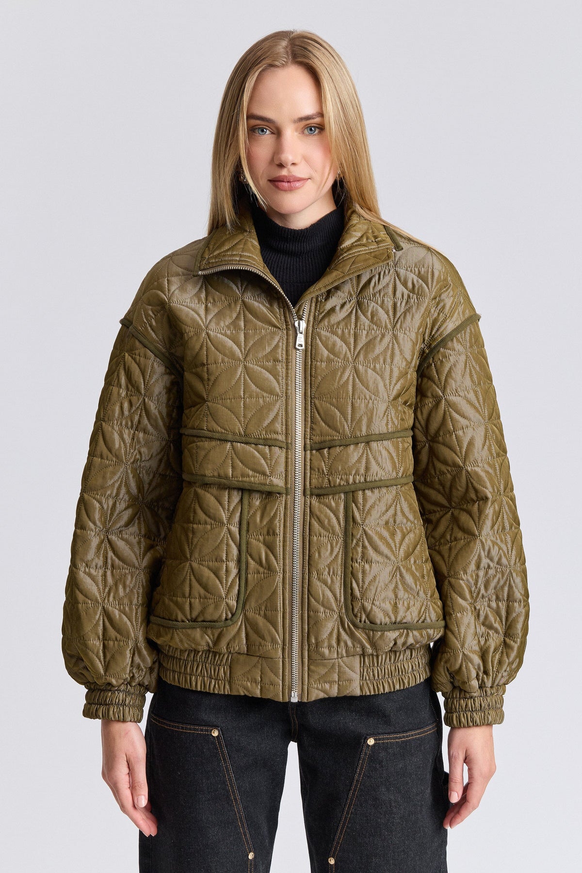 Women's bomber jacket oversized with zip-front and long sleeves - Shop bomber jackets by Avec Les Filles.