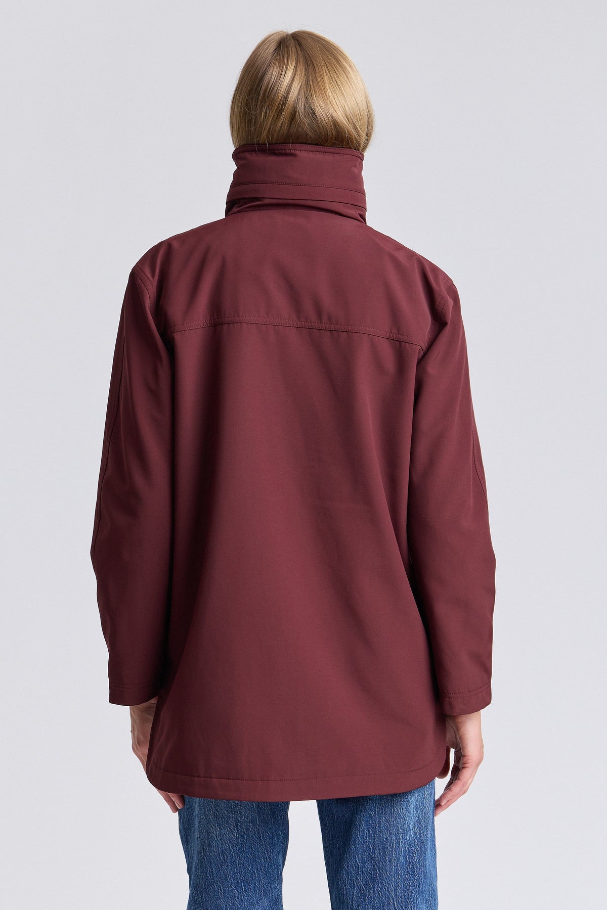Envelope-collarred rain jacket women's with long sleeves - Shop designer coat jackets by Avec Les Filles.