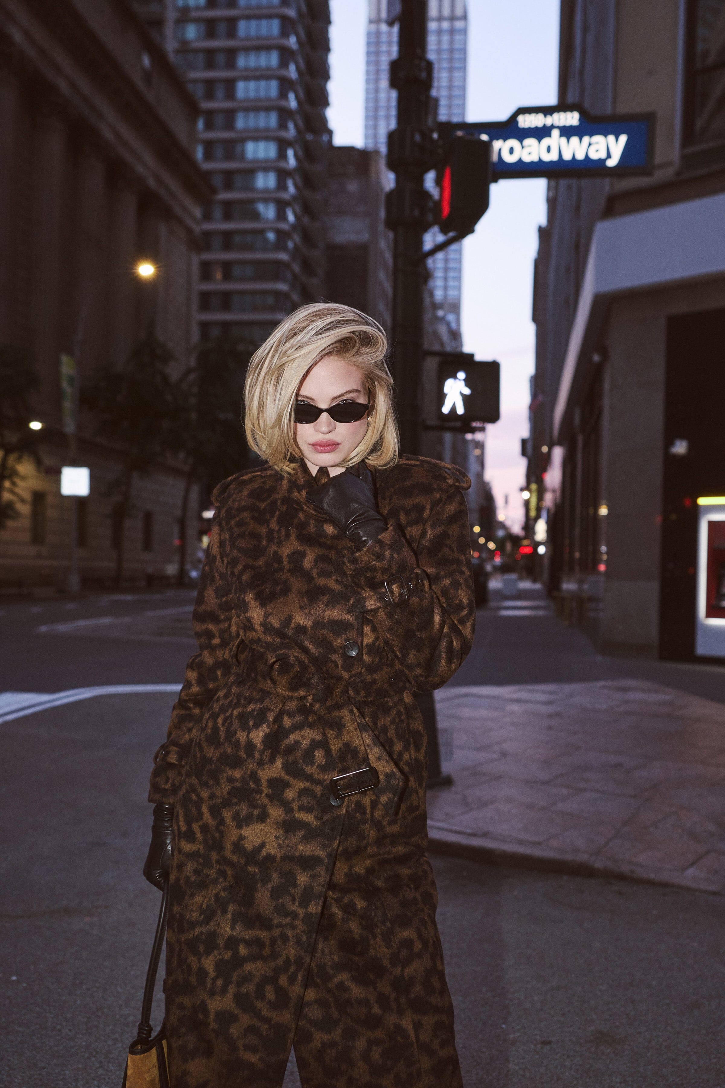Brown leopard print trench coat with funnel neck and removable belt - Shop women's trench coats by Avec Les Filles.
