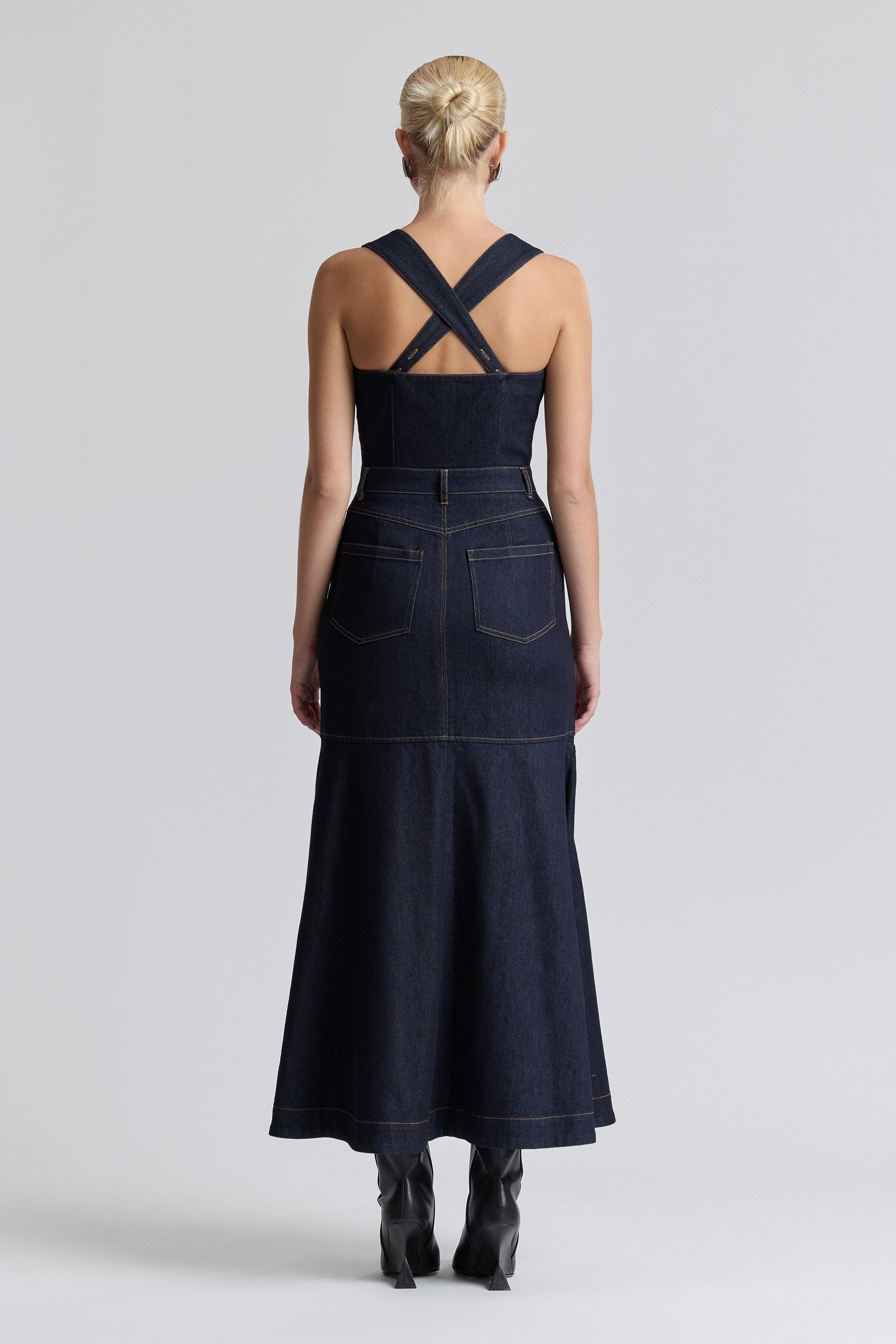 Indigo sleeveless long denim dress​ - Shop cute denim dresses for women by Avec Les Filles
