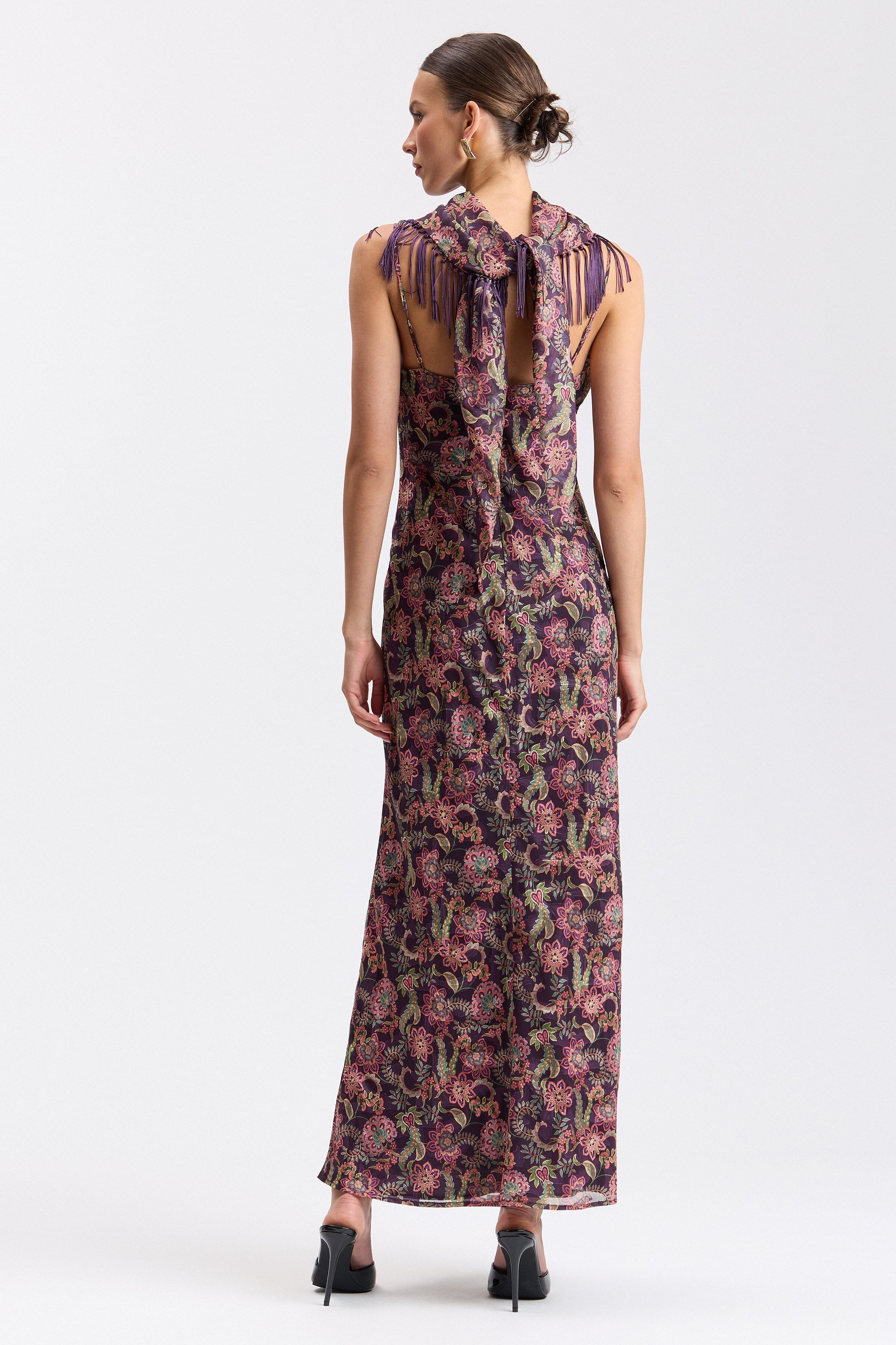 Paisley print maxi dress with scarf and adjustable straps - Shop women's maxi dresses by Avec Les Filles.