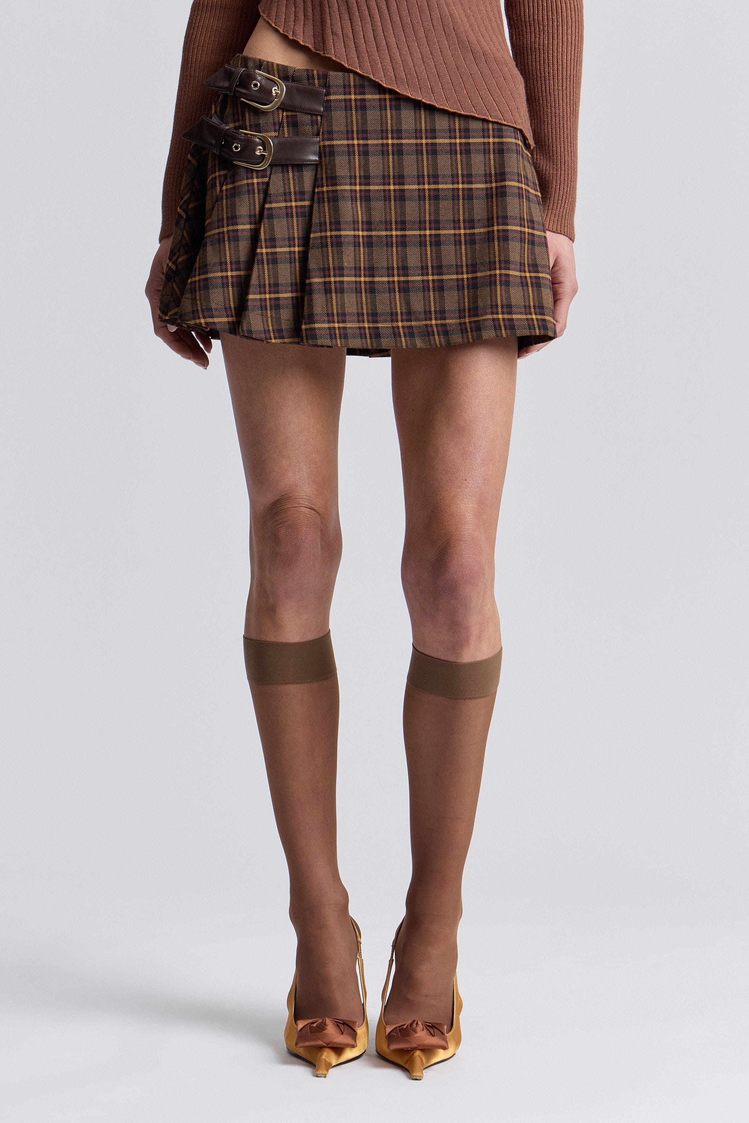 Pleated Plaid Skort Avec Les Filles Retro Plaid 0 