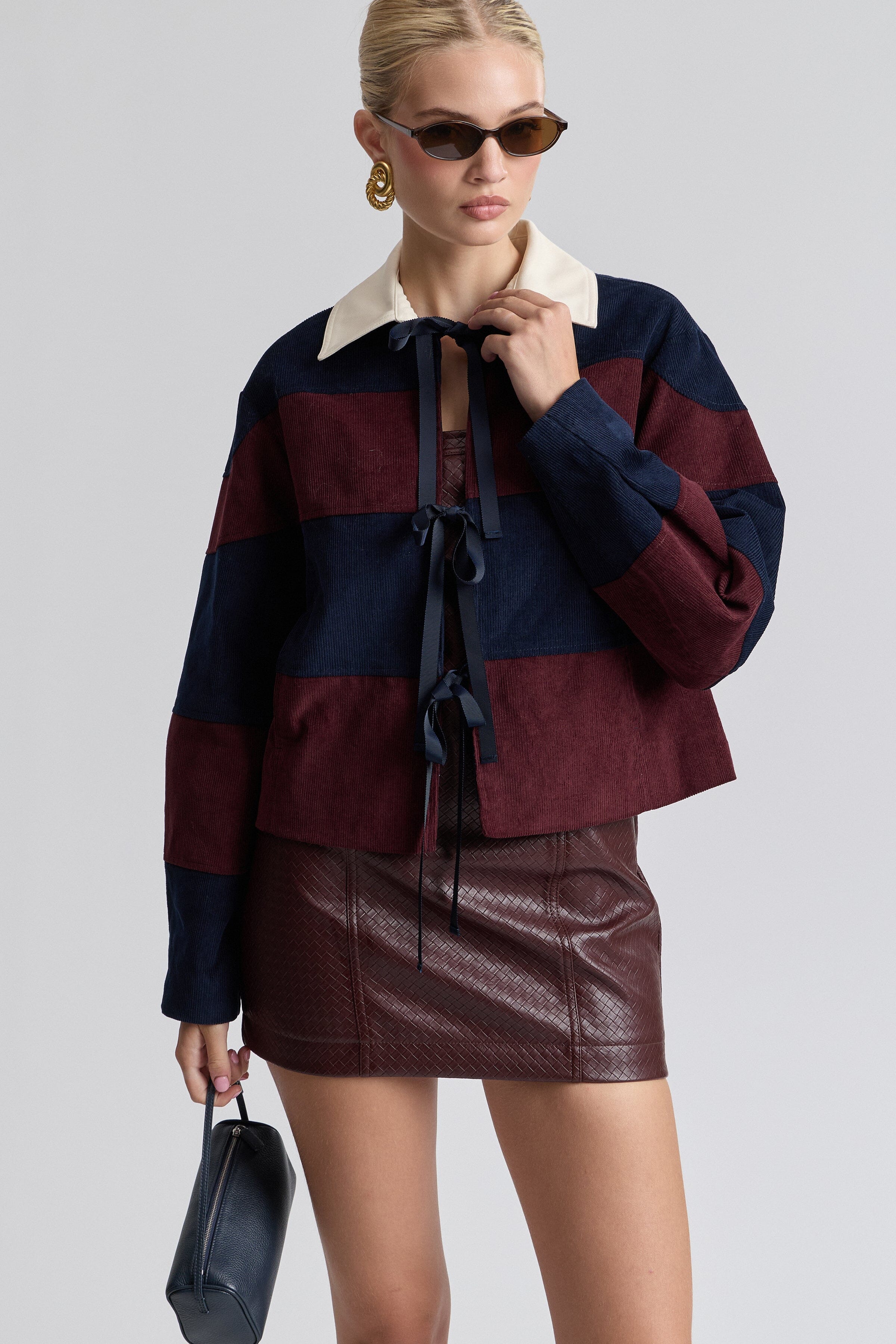 womens jacket corduroy in cotton with point collar and long sleeves. Shop cute corduroy jackets by Avec Les Filles.