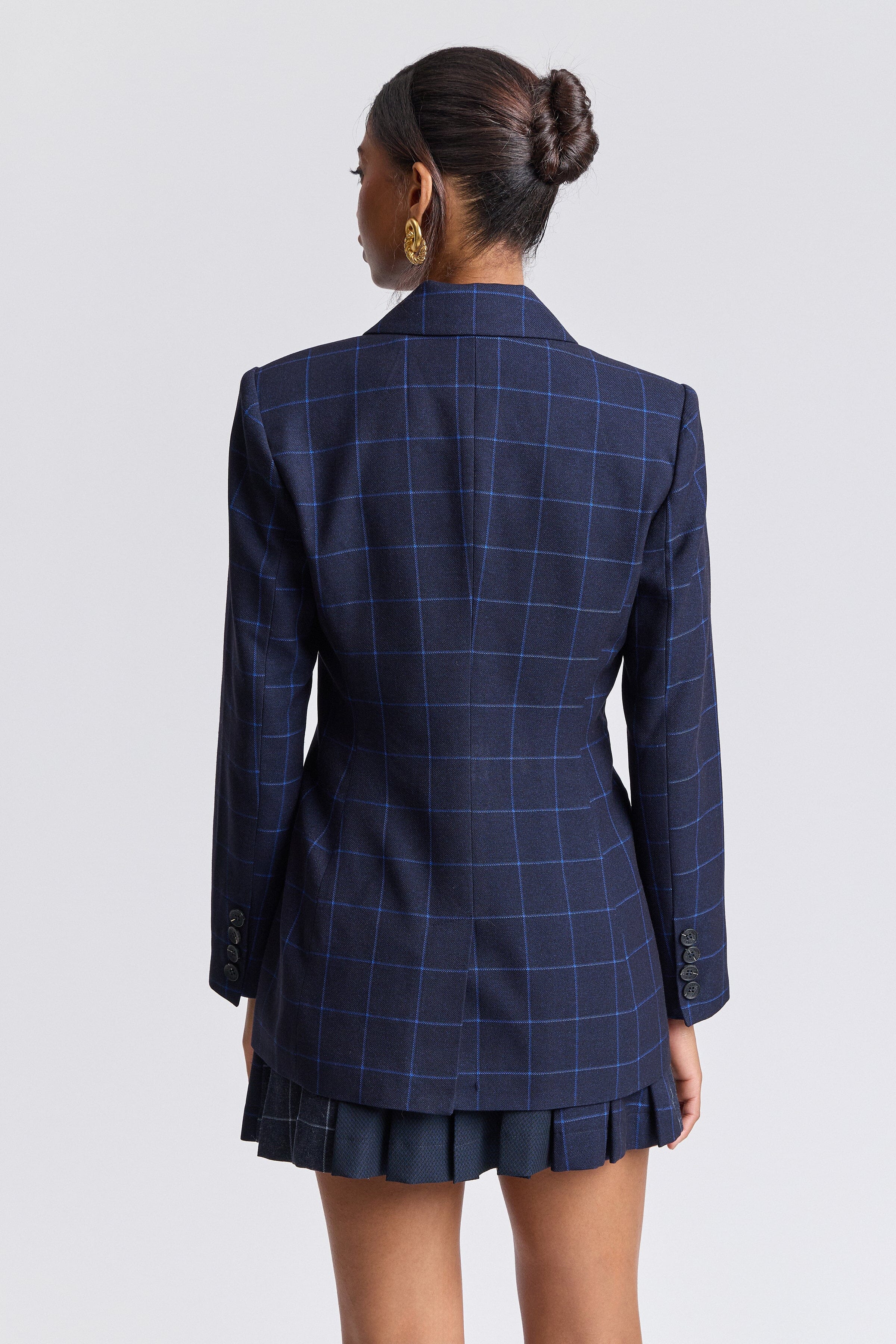 Tailored navy blue blazer for women with long sleeves - Shop cute blazer jackets by Avec Les Filles.