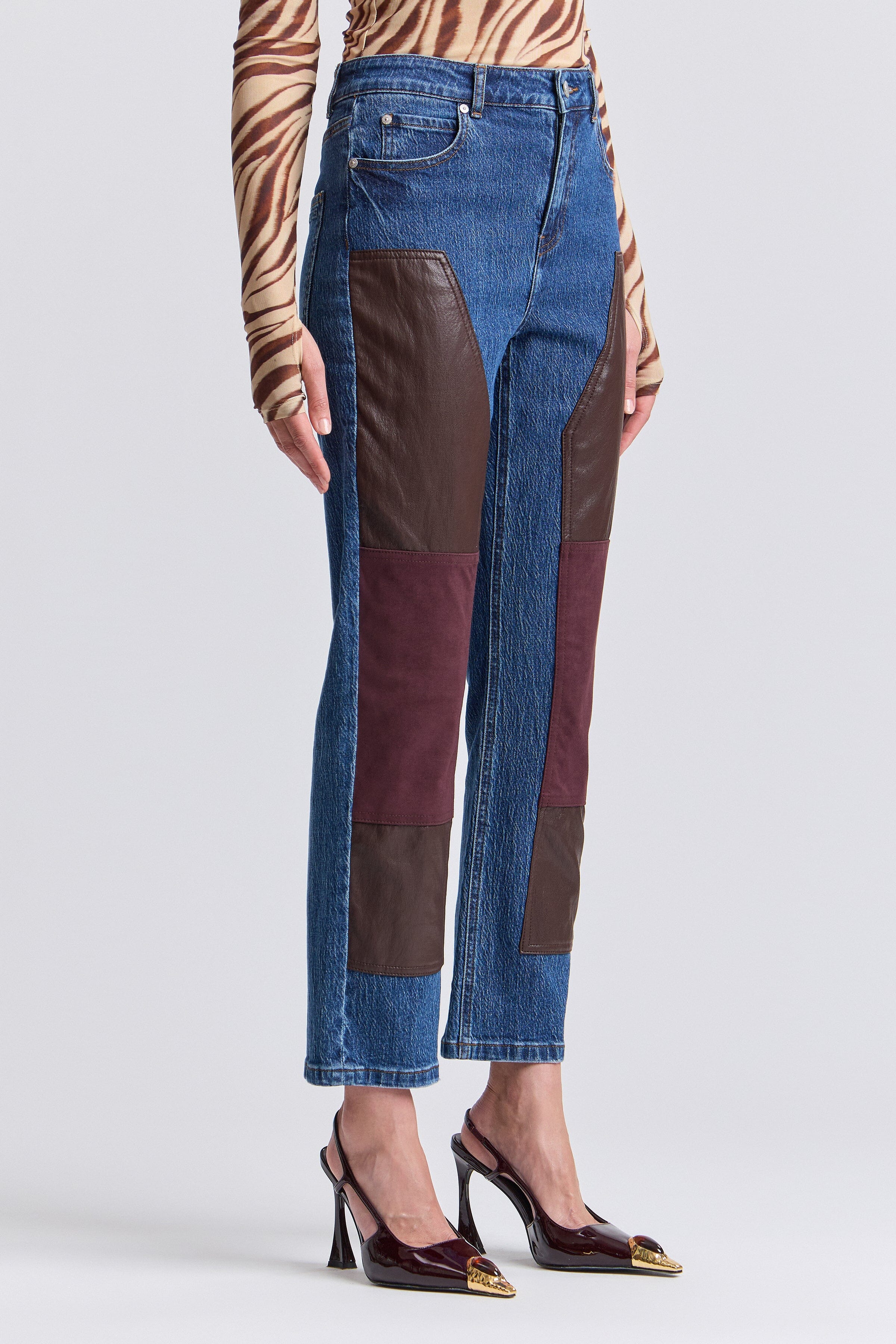 Indigo blue straight leg womens jeans with a high-rise waist - Shop designer denim jeans by Avec Les Filles.