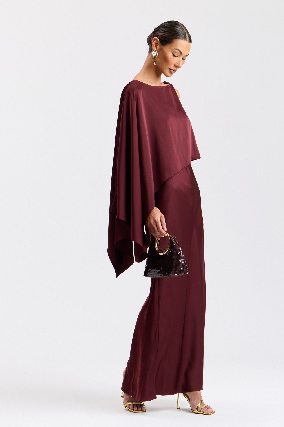 Holiday party dress red with a boat neckline - Shop designer women's cute maxi dresses by Avec Les Filles.