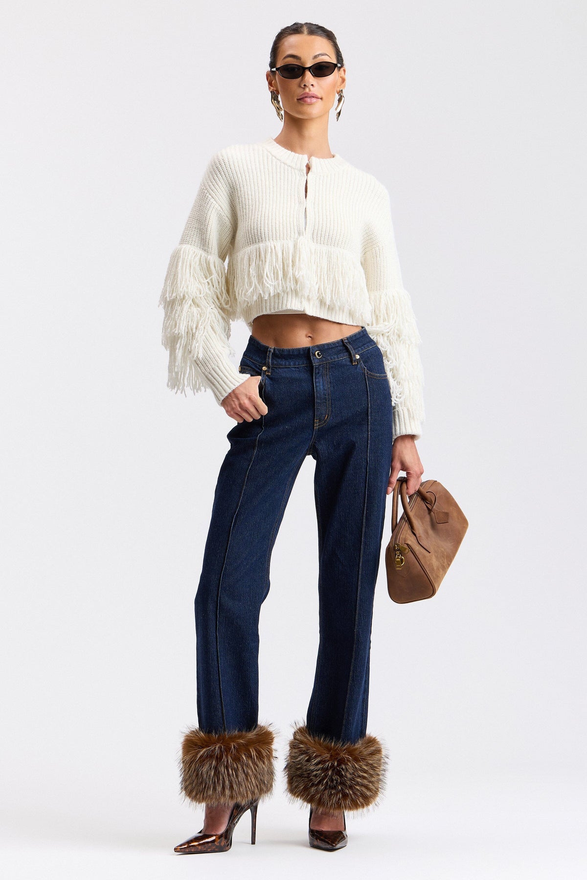 Indigo blue high waist straight jeans with pockets - Shop designer women's denim jeans by Avec Les Filles.
