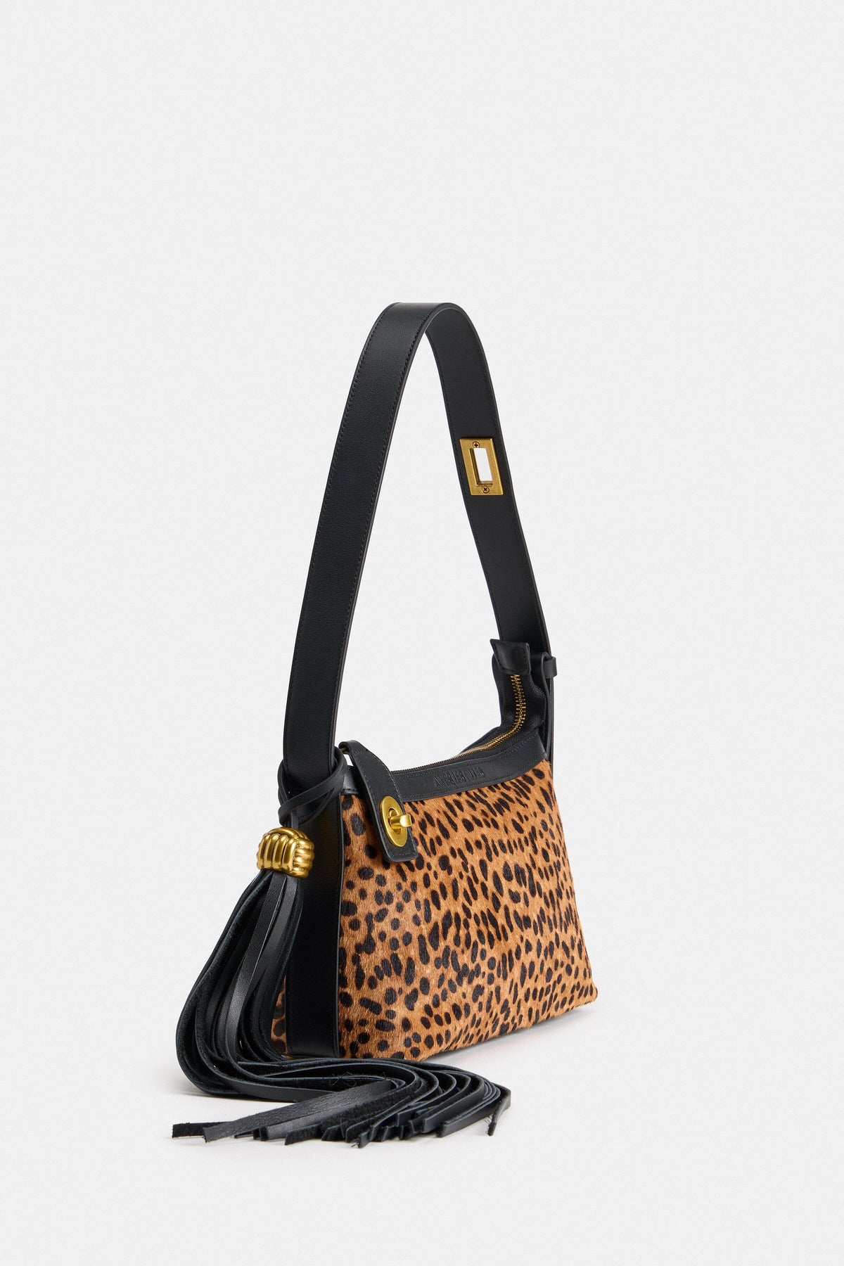Cheetah print bags with adjustable leather shoulder strap - Shop women's leather handbags by Avec Les Filles.