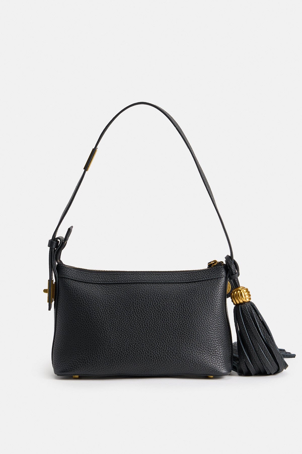 Leather black purse for women with adjustable shoulder strap - Shop designer bags by Avec Les Filles.
