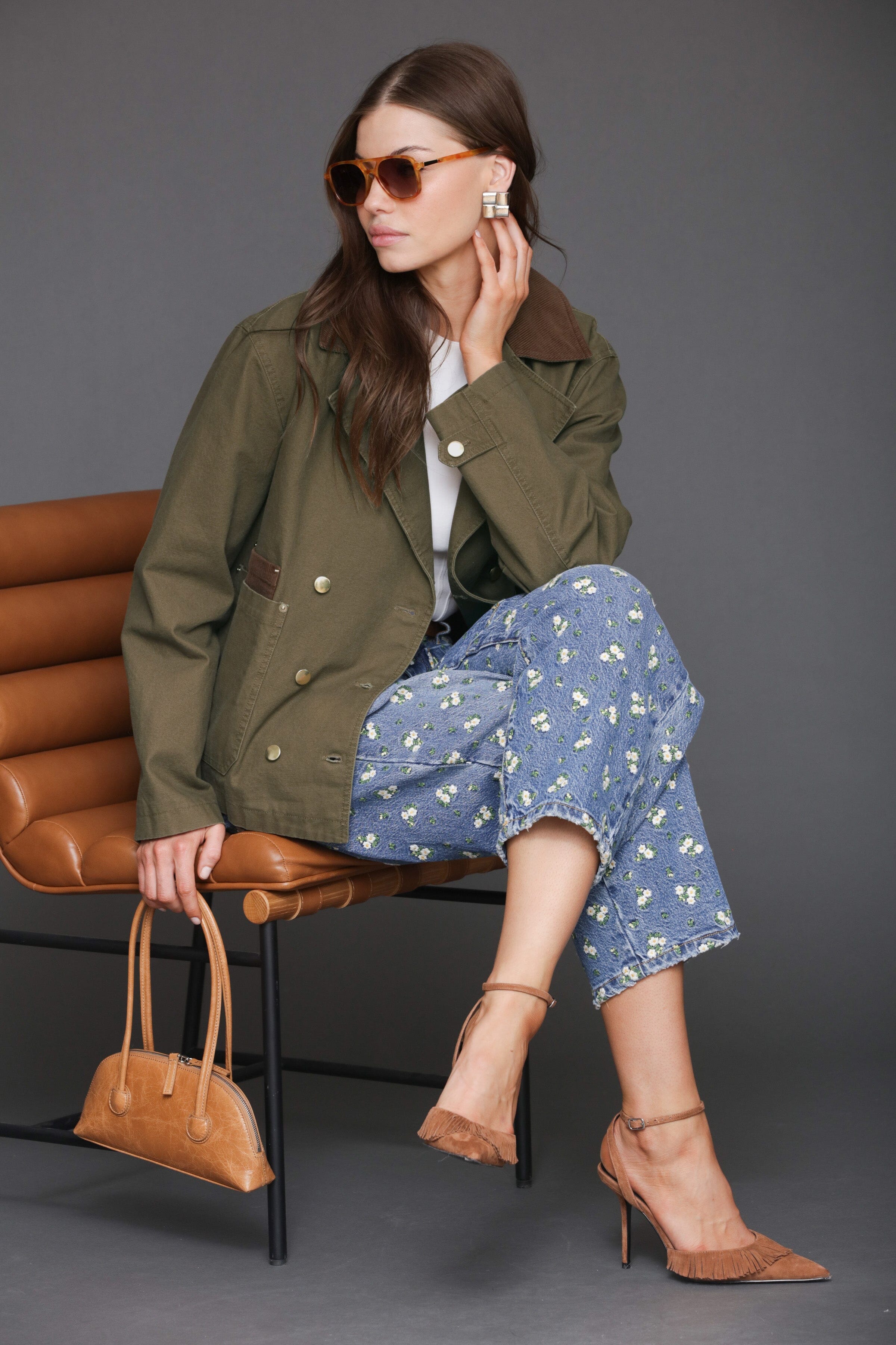 Cropped Thyme Double Breasted Cotton Utility Jacket Coats & Jackets Avec Les Filles 