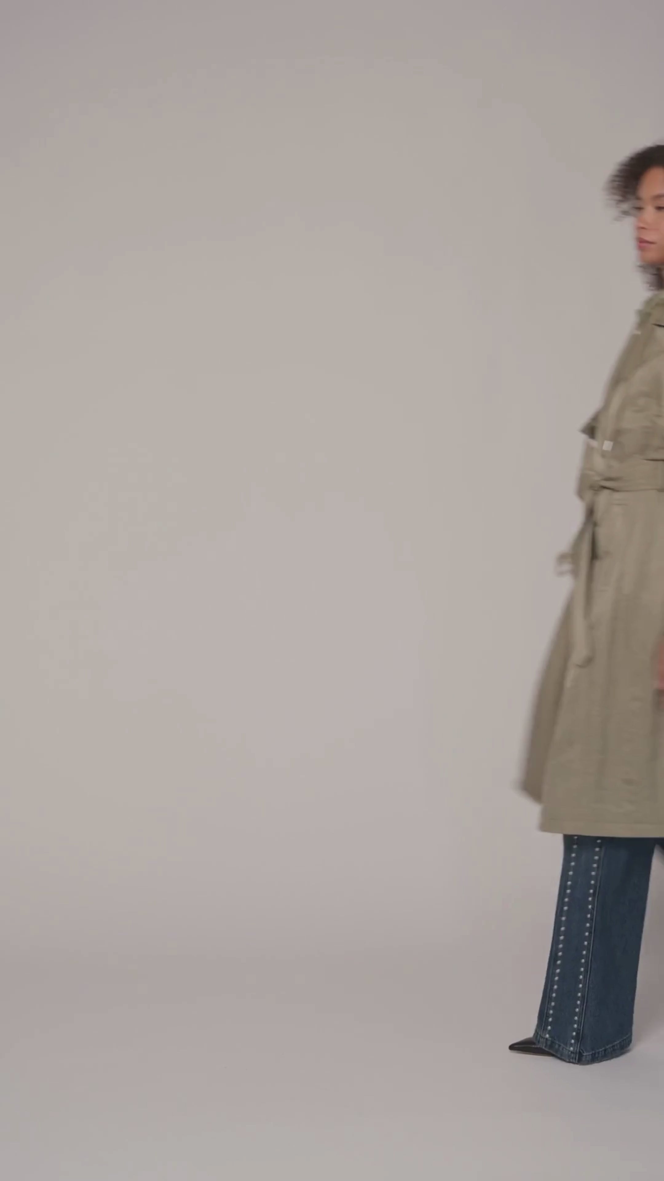 Hooded rain double-breasted sage trench coat with adjustable self-belt and notched lapel collar - Cute women's trench coats by Avec Les Filles