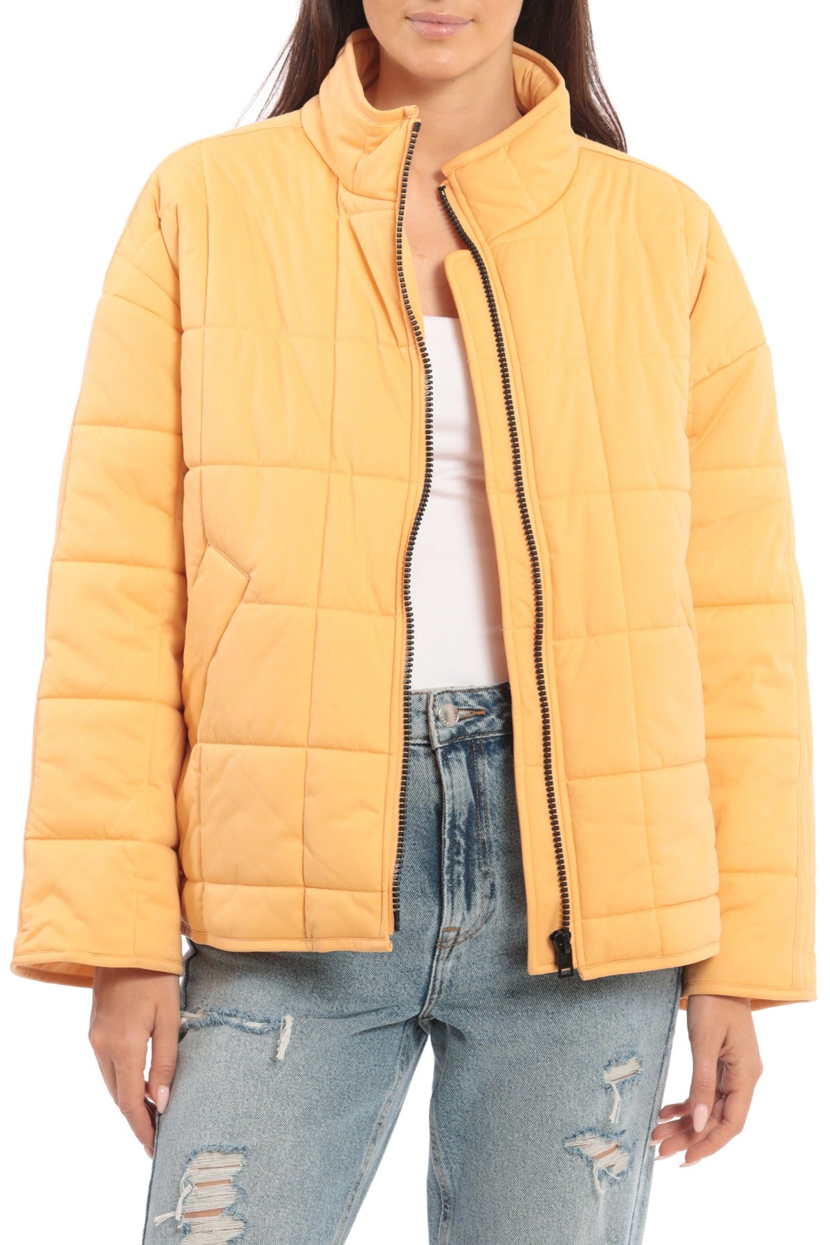 Quilt Zip Up Jacket Coats & Jackets Avec Les Filles L Orangesicle 