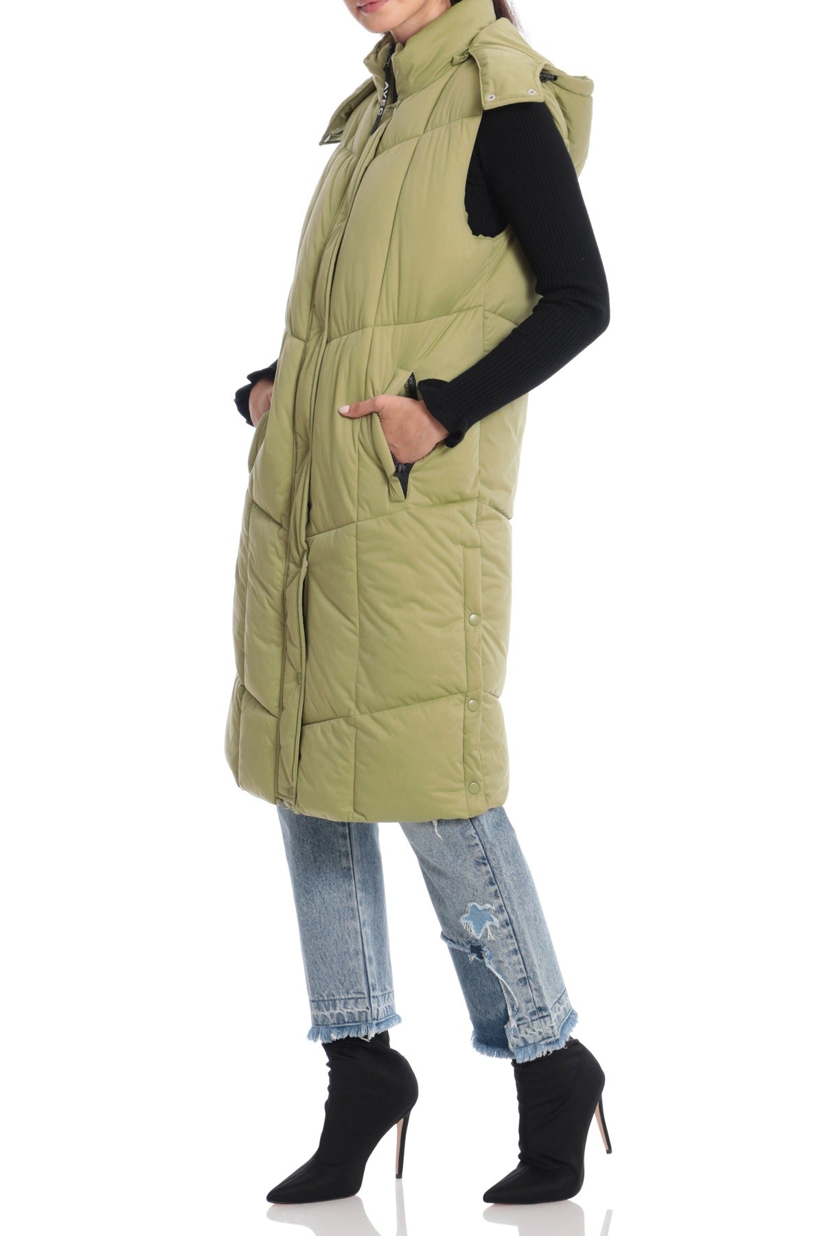 Women's Hooded Longline long Puffer Vest - Best Fall / Winter Style