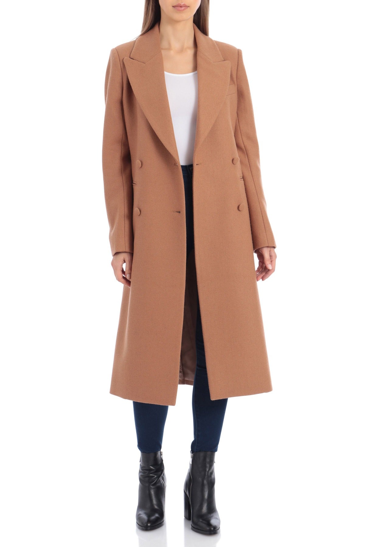 Double-Breasted Tailored Coat Outerwear Avec Les Filles Camel L 
