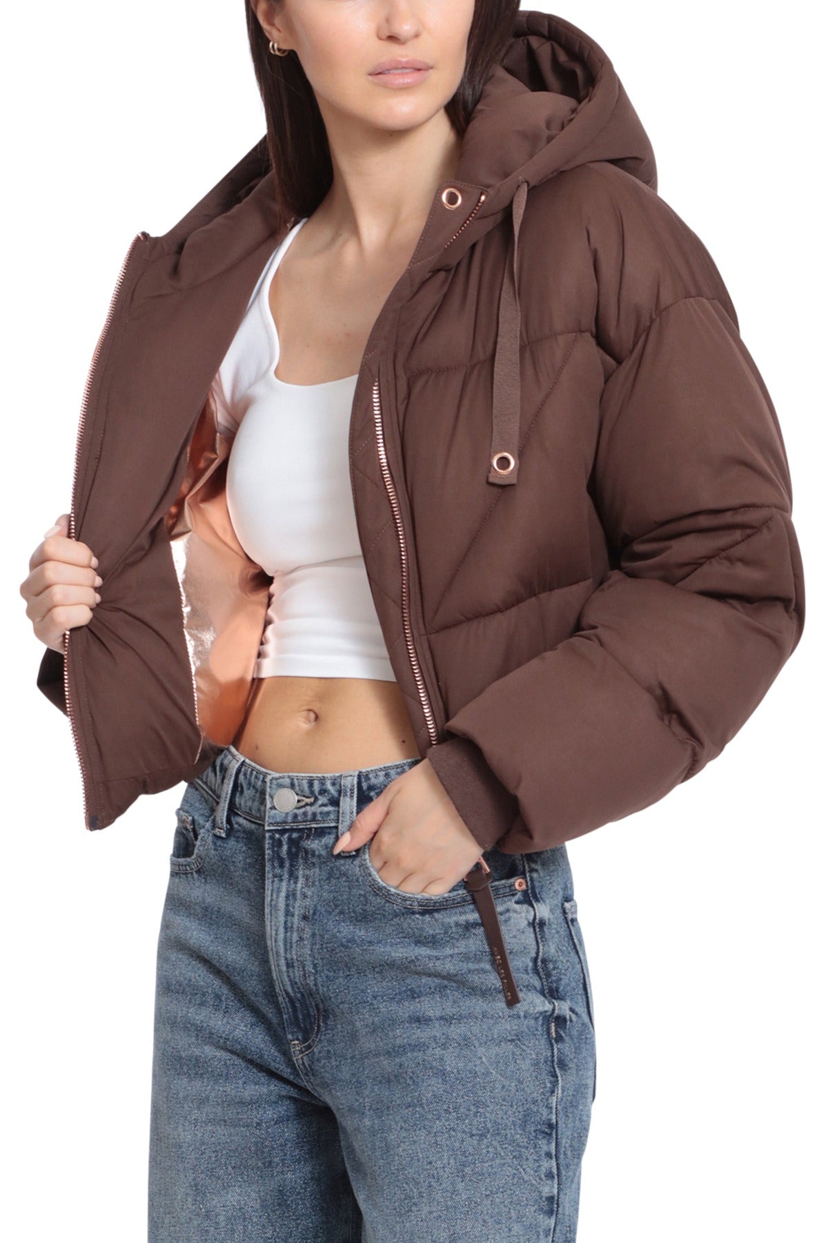 Stretch Nylon Cropped Puffer Jacket - Women - Ready-to-Wear