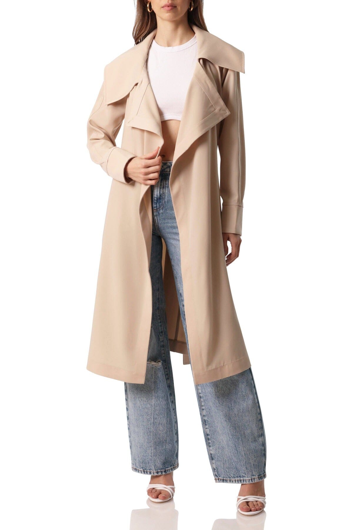 Lightweight Belted Stretch Trench Coat