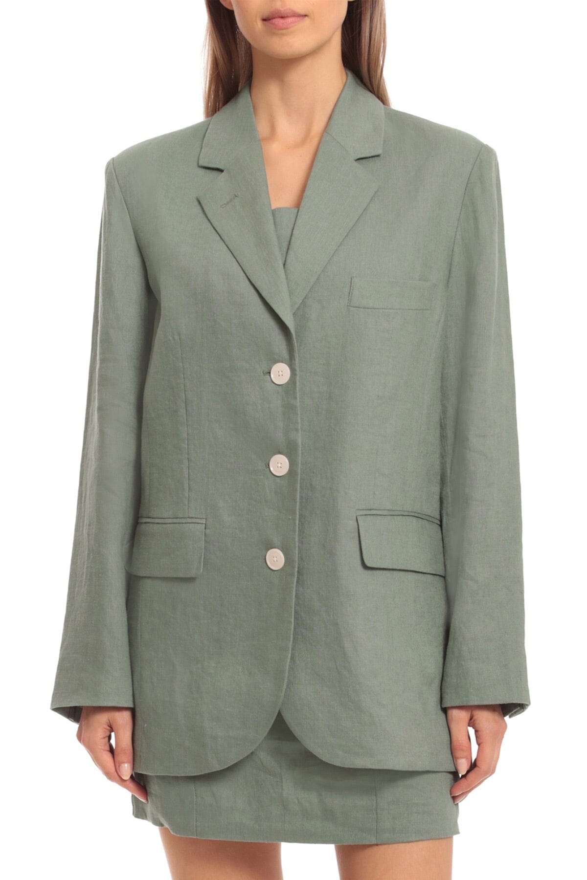 Linen Blend Boyfriend Blazer