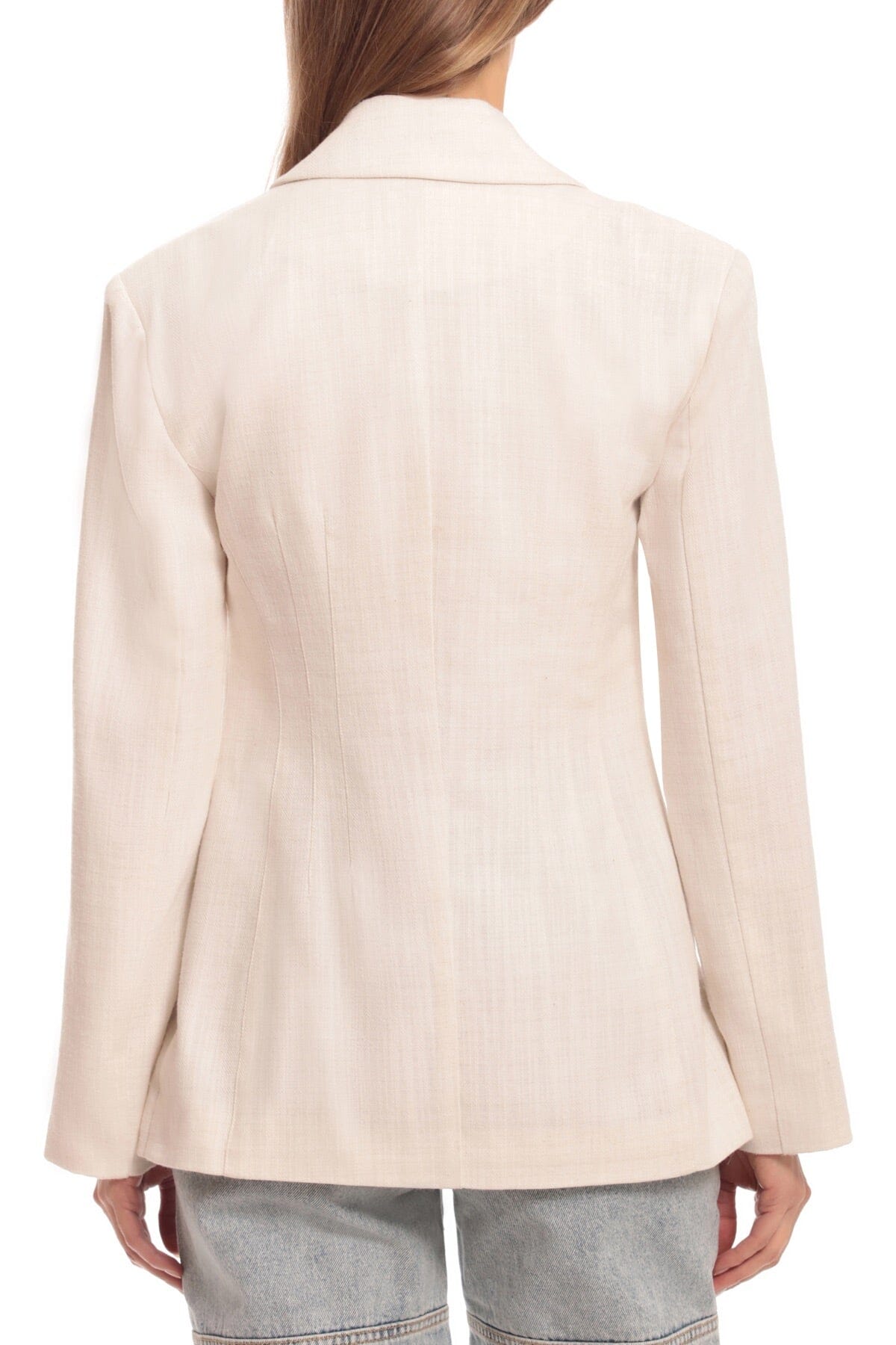 Textured Cotton Linen Sculpted Blazer women's figure flattering jackets Spring fashion