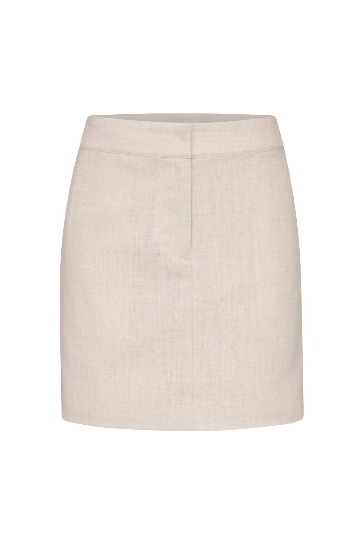 Textured Cotton Linen Mini Skirt Avec Les Filles flattering designer bottoms